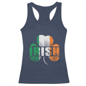 Irish St Patricks Day Shamrock Racerback Tank Top Retro Clover Ireland Flag Lucky Gifts TS10 Navy Print Your Wear