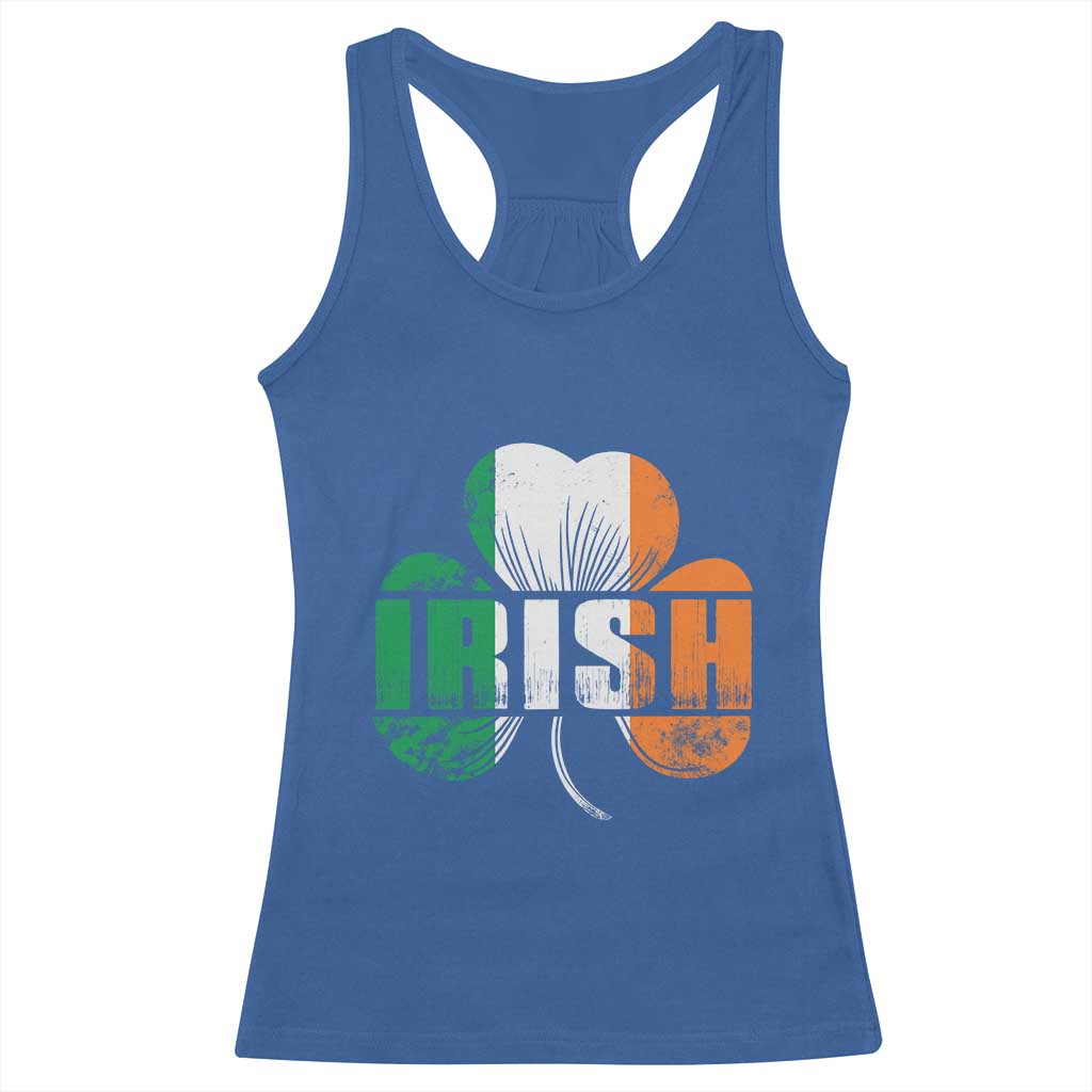 Irish St Patricks Day Shamrock Racerback Tank Top Retro Clover Ireland Flag Lucky Gifts TS10 Royal Blue Print Your Wear
