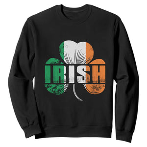 Irish St Patricks Day Shamrock Sweatshirt Retro Clover Ireland Flag Lucky Gifts TS10 Black Print Your Wear
