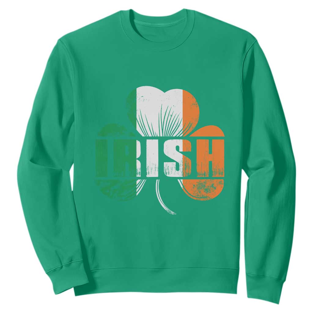 Irish St Patricks Day Shamrock Sweatshirt Retro Clover Ireland Flag Lucky Gifts TS10 Irish Green Print Your Wear