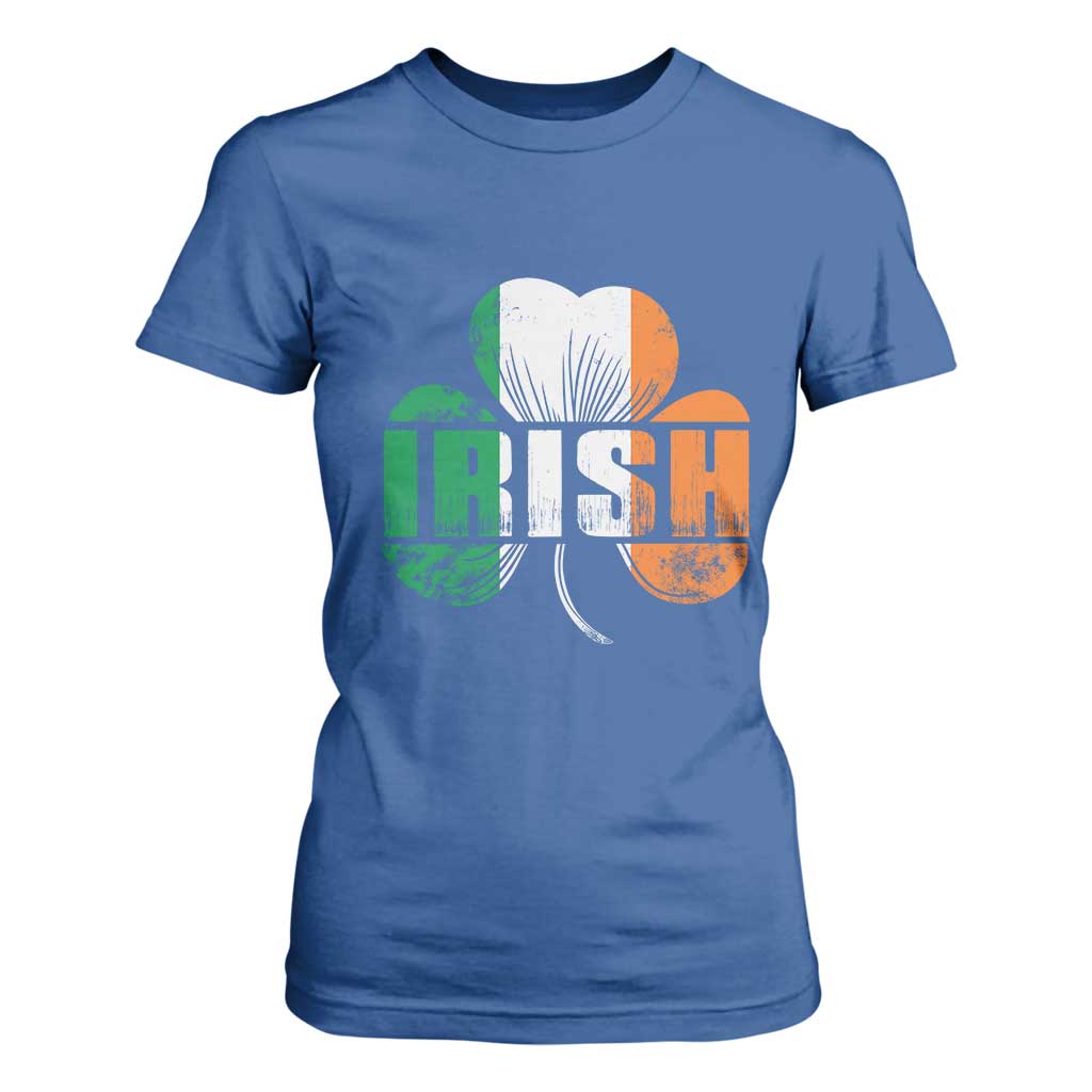 Irish St Patricks Day Shamrock T Shirt For Women Retro Clover Ireland Flag Lucky Gifts TS10 Royal Blue Print Your Wear