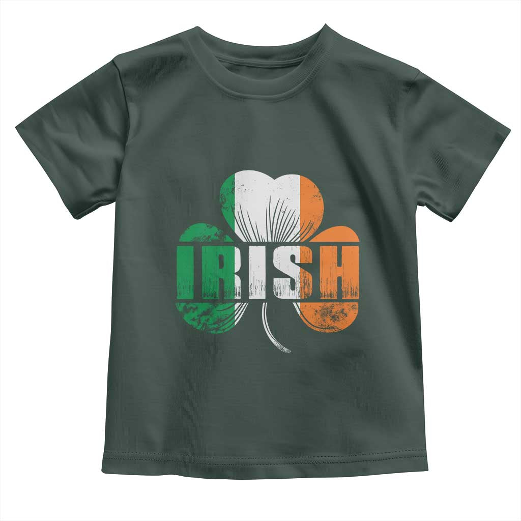 Irish St Patricks Day Shamrock Toddler T Shirt Retro Clover Ireland Flag Lucky Gifts TS10 Dark Forest Green Print Your Wear