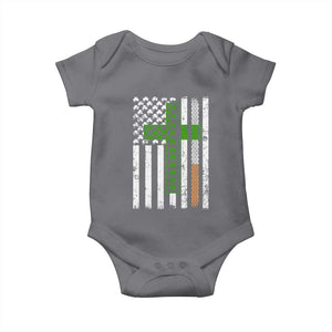 American Flag Shamrocks St Patricks Day Baby Onesie Vintage Irish USA TS10 Charcoal Print Your Wear