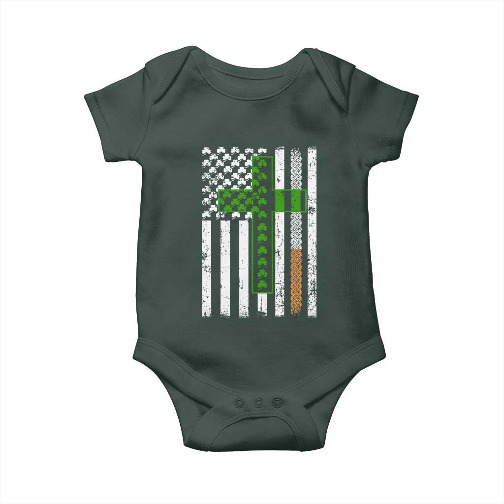 American Flag Shamrocks St Patricks Day Baby Onesie Vintage Irish USA TS10 Print Your Wear
