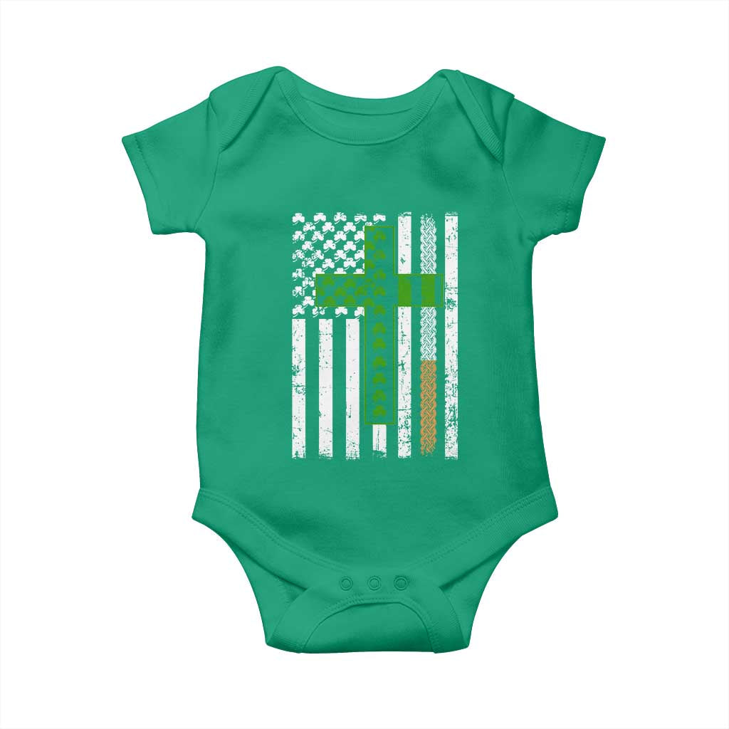 American Flag Shamrocks St Patricks Day Baby Onesie Vintage Irish USA TS10 Irish Green Print Your Wear