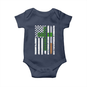 American Flag Shamrocks St Patricks Day Baby Onesie Vintage Irish USA TS10 Navy Print Your Wear