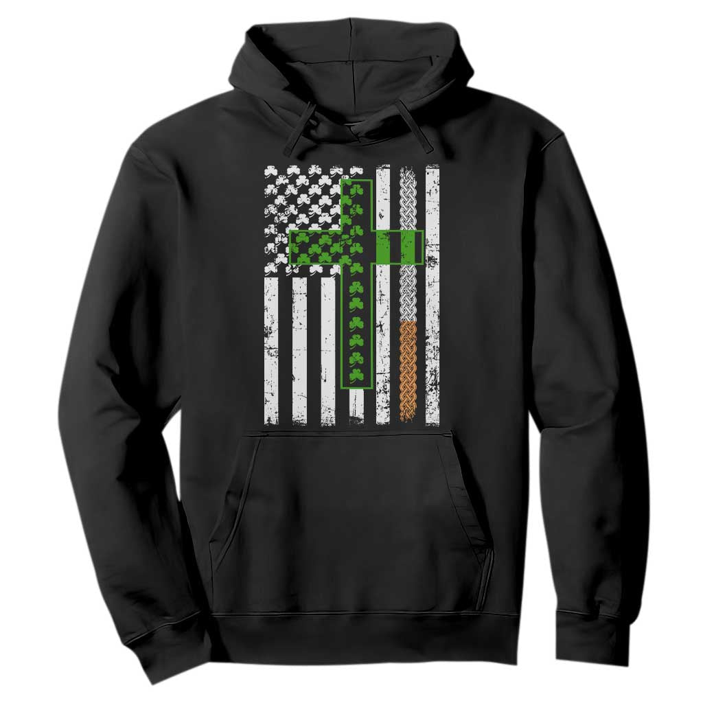 American Flag Shamrocks St Patricks Day Hoodie Vintage Irish USA TS10 Black Print Your Wear