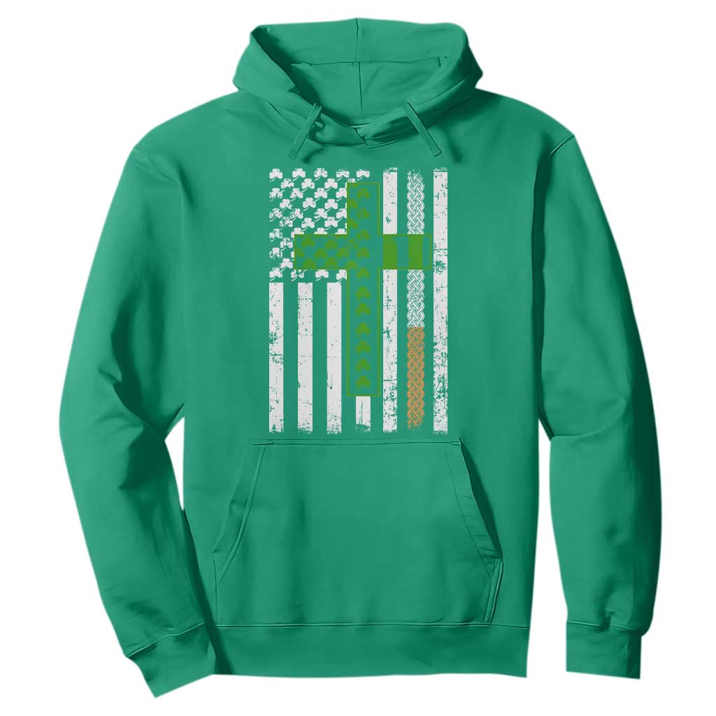 American Flag Shamrocks St Patricks Day Hoodie Vintage Irish USA TS10 Irish Green Print Your Wear
