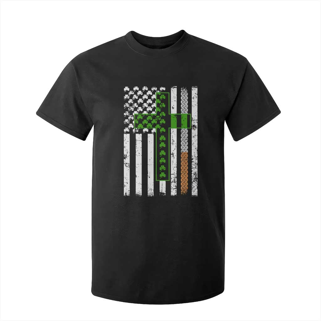 American Flag Shamrocks St Patricks Day T Shirt For Kid Vintage Irish USA TS10 Black Print Your Wear