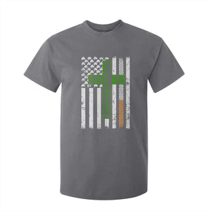 American Flag Shamrocks St Patricks Day T Shirt For Kid Vintage Irish USA TS10 Charcoal Print Your Wear