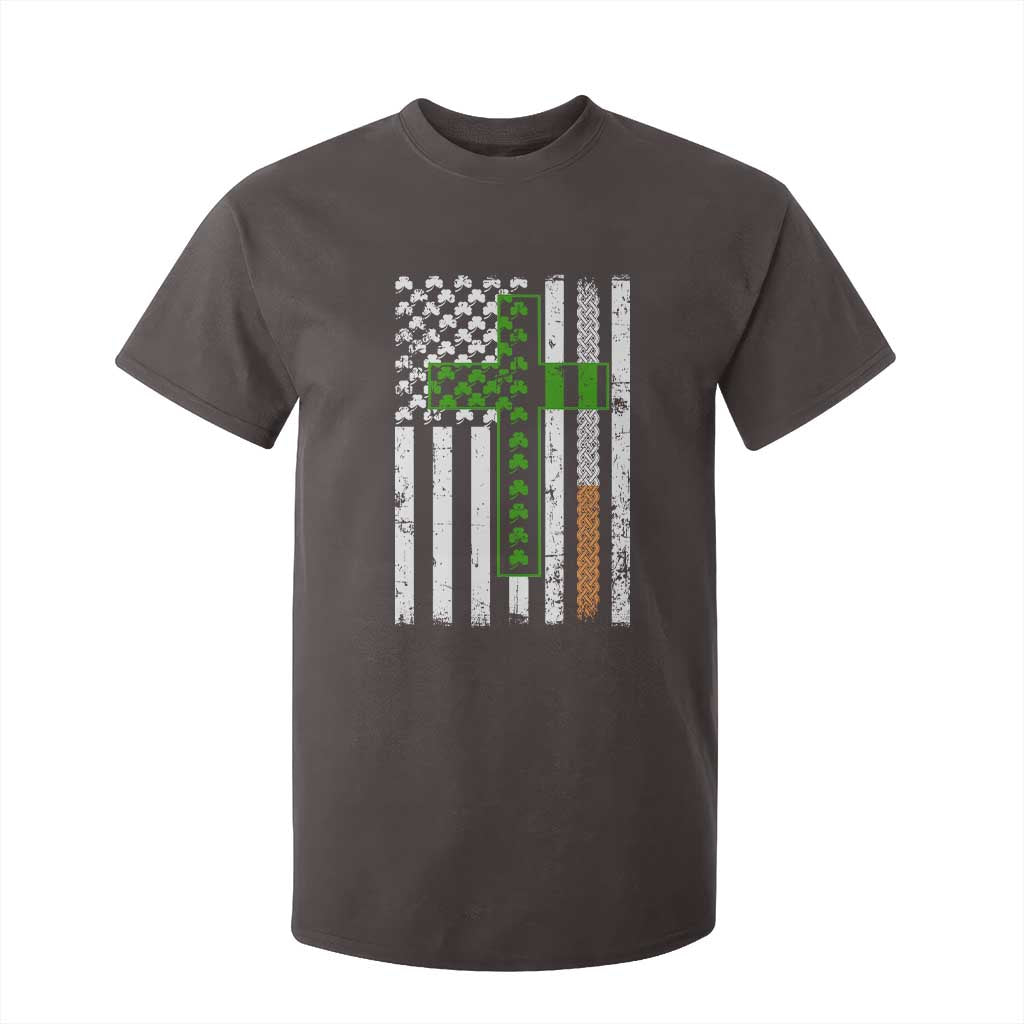 American Flag Shamrocks St Patricks Day T Shirt For Kid Vintage Irish USA TS10 Dark Chocolate Print Your Wear