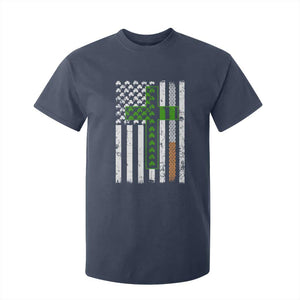 American Flag Shamrocks St Patricks Day T Shirt For Kid Vintage Irish USA TS10 Navy Print Your Wear