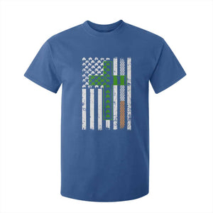 American Flag Shamrocks St Patricks Day T Shirt For Kid Vintage Irish USA TS10 Royal Blue Print Your Wear