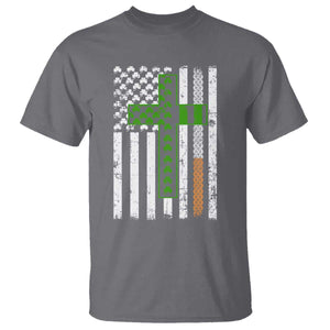 American Flag Shamrocks St Patricks Day T Shirt Vintage Irish USA TS10 Charcoal Print Your Wear