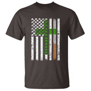 American Flag Shamrocks St Patricks Day T Shirt Vintage Irish USA TS10 Dark Chocolate Print Your Wear