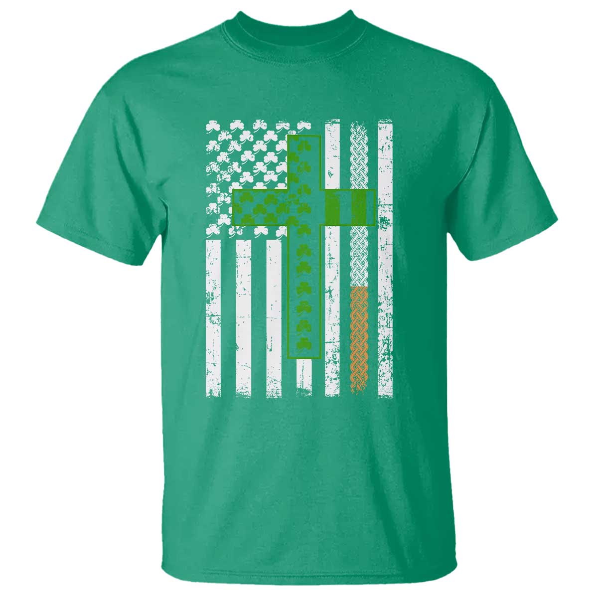 American Flag Shamrocks St Patricks Day T Shirt Vintage Irish USA TS10 Irish Green Print Your Wear