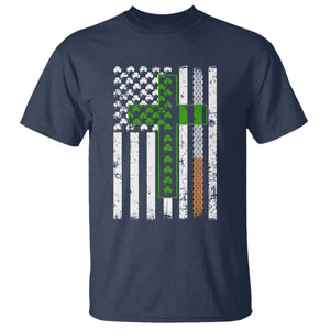 American Flag Shamrocks St Patricks Day T Shirt Vintage Irish USA TS10 Navy Print Your Wear