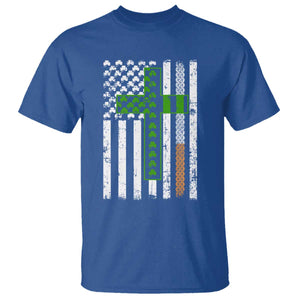 American Flag Shamrocks St Patricks Day T Shirt Vintage Irish USA TS10 Royal Blue Print Your Wear