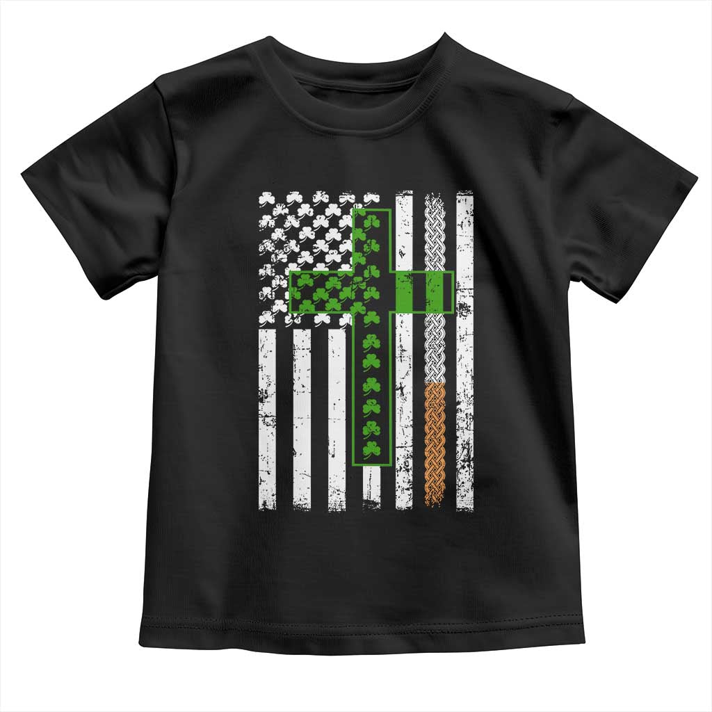 American Flag Shamrocks St Patricks Day Toddler T Shirt Vintage Irish USA TS10 Black Print Your Wear