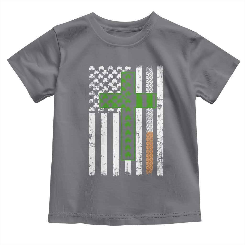 American Flag Shamrocks St Patricks Day Toddler T Shirt Vintage Irish USA TS10 Charcoal Print Your Wear