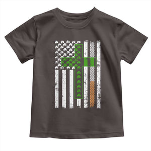 American Flag Shamrocks St Patricks Day Toddler T Shirt Vintage Irish USA TS10 Dark Chocolate Print Your Wear