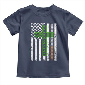 American Flag Shamrocks St Patricks Day Toddler T Shirt Vintage Irish USA TS10 Navy Print Your Wear