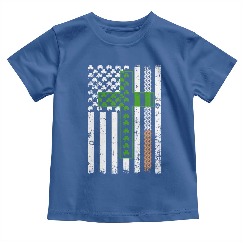 American Flag Shamrocks St Patricks Day Toddler T Shirt Vintage Irish USA TS10 Royal Blue Print Your Wear