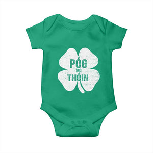 Funny Irish St Patricks Day Baby Onesie Shamrock Gaelic Saying Pog Mo Thoin TS10 Irish Green Print Your Wear