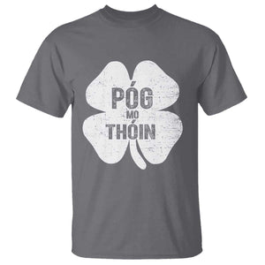 Funny Irish St Patricks Day T Shirt Shamrock Gaelic Saying Pog Mo Thoin TS10 Charcoal Print Your Wear