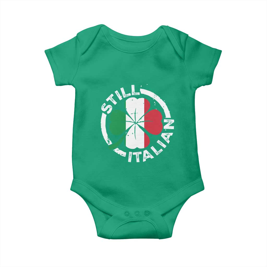 Funny Italian St Patrick's Day Baby Onesie Lucky Shamrock Italy Flag TS10 Irish Green Print Your Wear