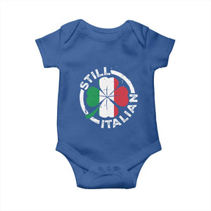 Funny Italian St Patrick's Day Baby Onesie Lucky Shamrock Italy Flag TS10 Royal Blue Print Your Wear