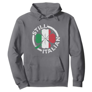 Funny Italian St Patrick's Day Hoodie Lucky Shamrock Italy Flag TS10 Charcoal Print Your Wear