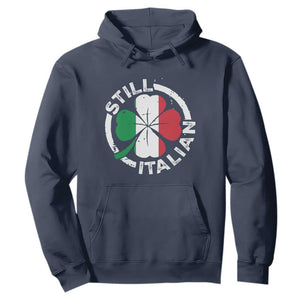 Funny Italian St Patrick's Day Hoodie Lucky Shamrock Italy Flag TS10 Navy Print Your Wear