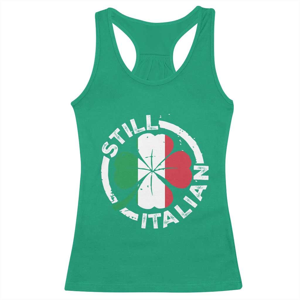 Funny Italian St Patrick's Day Racerback Tank Top Lucky Shamrock Italy Flag TS10 Irish Green Print Your Wear