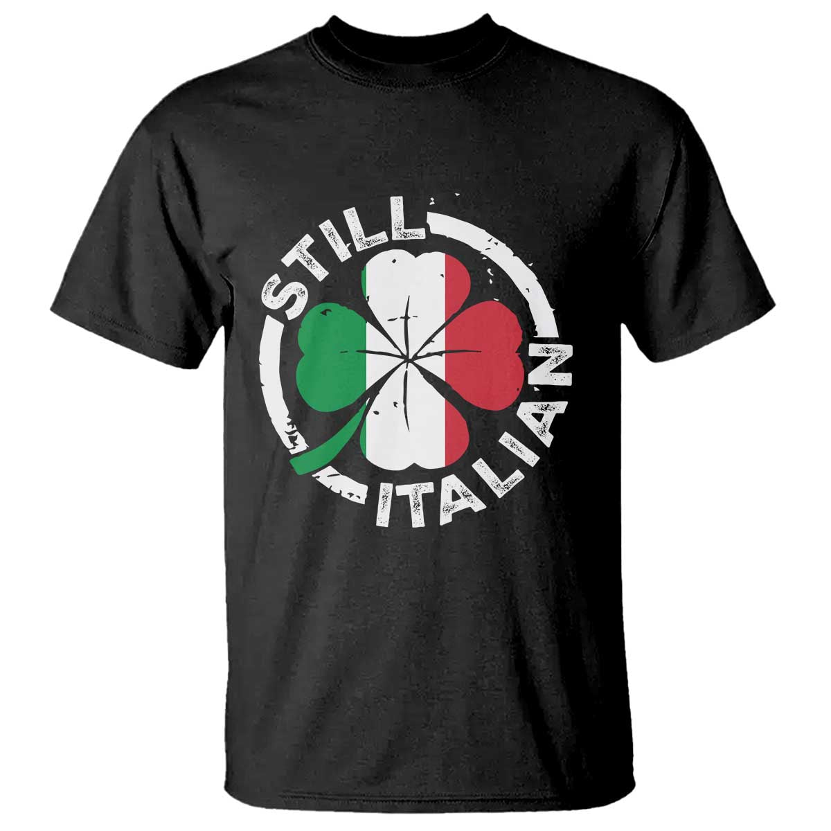 Funny Italian St Patricks Day T Shirt - Lucky Shamrock Italy Flag Italian Pride Holiday Tee TS10 Black Print Your Wear