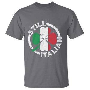 Funny Italian St Patrick's Day T Shirt Lucky Shamrock Italy Flag TS10 Charcoal Print Your Wear