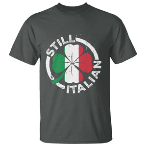 Funny Italian St Patricks Day T Shirt - Lucky Shamrock Italy Flag Italian Pride Holiday Tee TS10 Dark Heather Print Your Wear