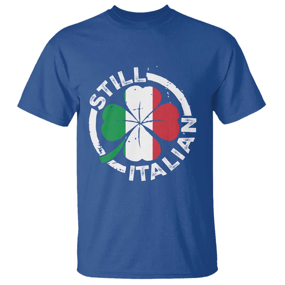 Funny Italian St Patricks Day T Shirt - Lucky Shamrock Italy Flag Italian Pride Holiday Tee TS10 Royal Blue Print Your Wear