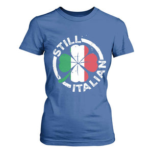Funny Italian St Patrick's Day T Shirt For Women Lucky Shamrock Italy Flag TS10 Royal Blue Print Your Wear