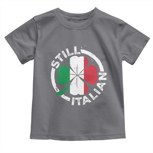 Funny Italian St Patrick's Day Toddler T Shirt Lucky Shamrock Italy Flag TS10 Charcoal Print Your Wear