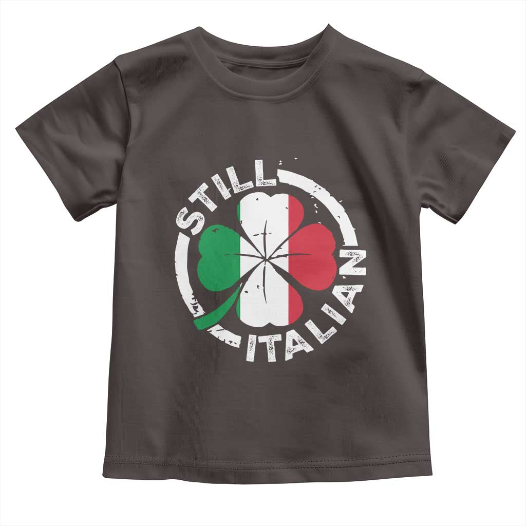 Funny Italian St Patrick's Day Toddler T Shirt Lucky Shamrock Italy Flag TS10 Dark Chocolate Print Your Wear