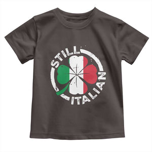 Funny Italian St Patrick's Day Toddler T Shirt Lucky Shamrock Italy Flag TS10 Dark Chocolate Print Your Wear
