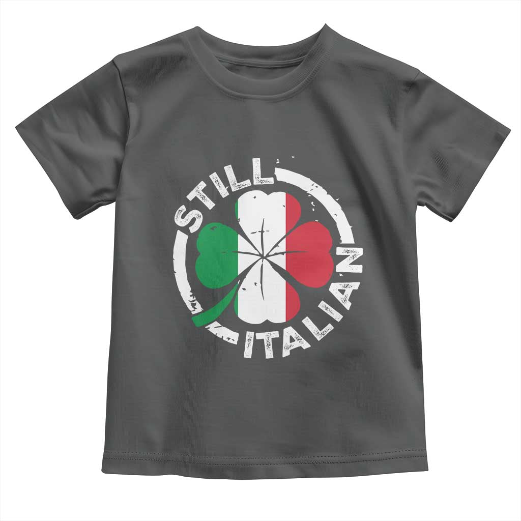 Funny Italian St Patrick's Day Toddler T Shirt Lucky Shamrock Italy Flag TS10 Dark Heather Print Your Wear