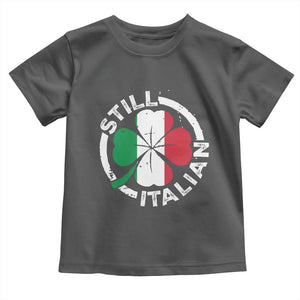Funny Italian St Patrick's Day Toddler T Shirt Lucky Shamrock Italy Flag TS10 Dark Heather Print Your Wear