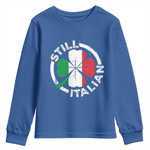 Funny Italian St Patrick's Day Youth Sweatshirt Lucky Shamrock Italy Flag TS10 Royal Blue Print Your Wear