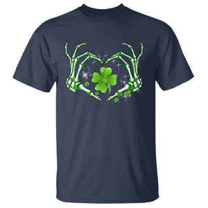 Skeleton Hand Heart Shamrock St Patricks Day T Shirt TS10 Navy Print Your Wear