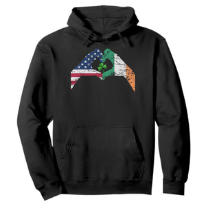 America Ireland Flag Hoodie Lucky Shamrock Vintage American Irish Roots TS10 Black Print Your Wear