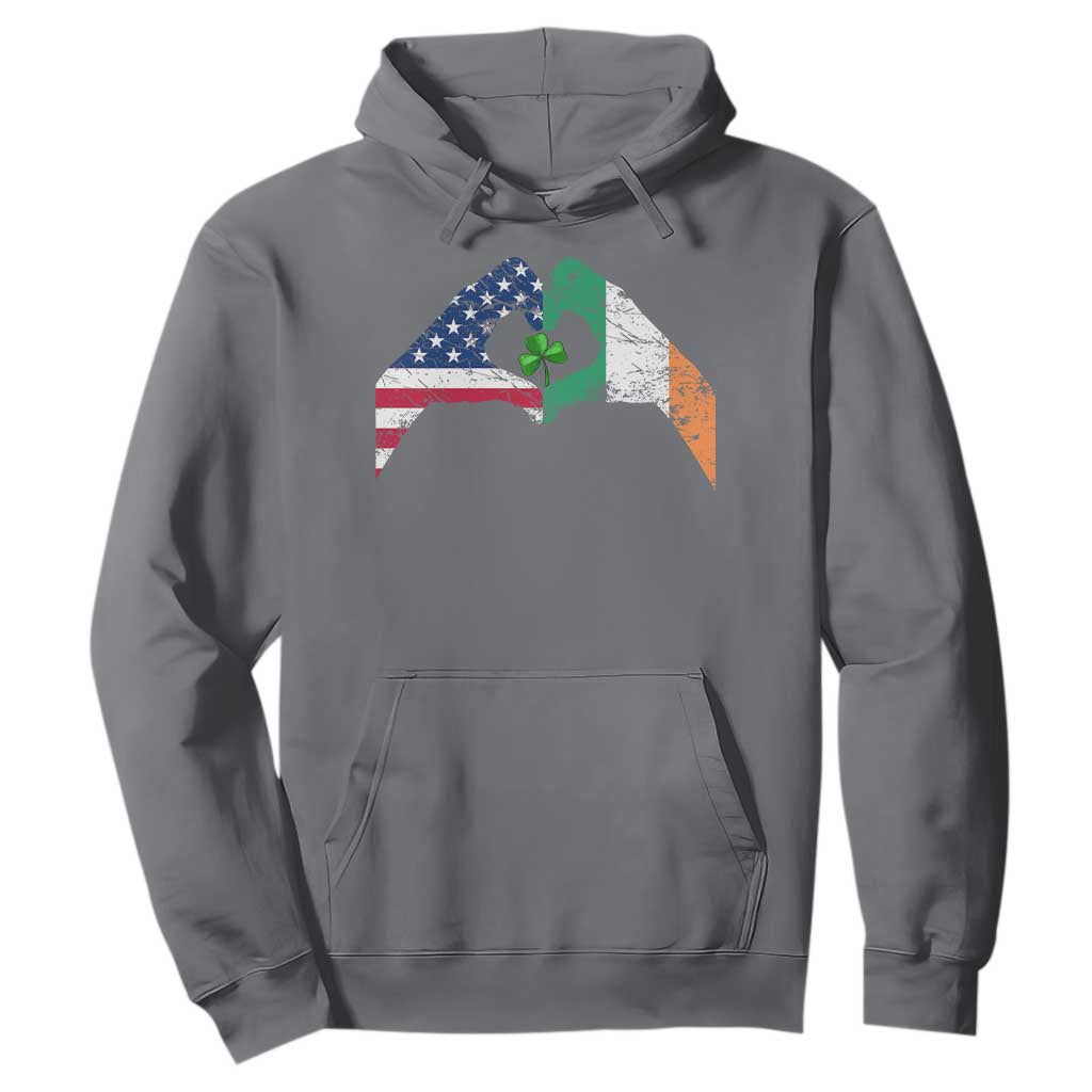 America Ireland Flag Hoodie Lucky Shamrock Vintage American Irish Roots TS10 Charcoal Print Your Wear