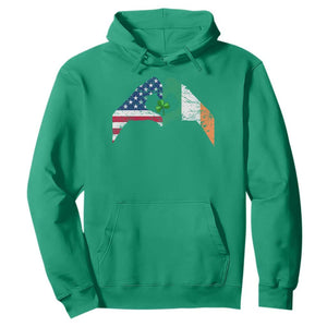 America Ireland Flag Hoodie Lucky Shamrock Vintage American Irish Roots TS10 Irish Green Print Your Wear