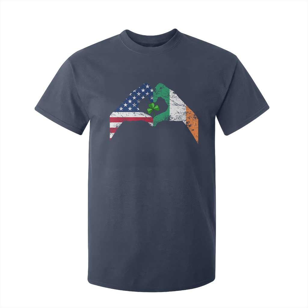 America Ireland Flag T Shirt For Kid Lucky Shamrock Vintage American Irish Roots TS10 Navy Print Your Wear